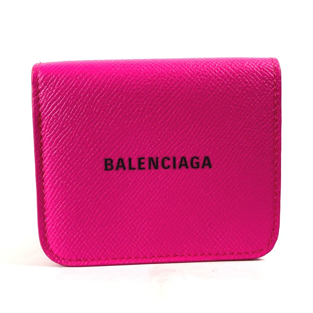 BALENCIAGA Folded wallet 594216 leather pink By color Everyday Mini Wallet Women