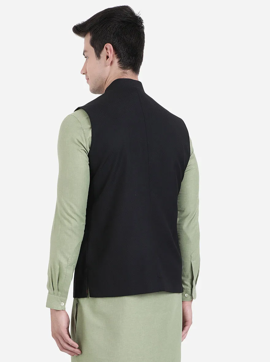 Black Checked Modi Jacket | JadeBlue