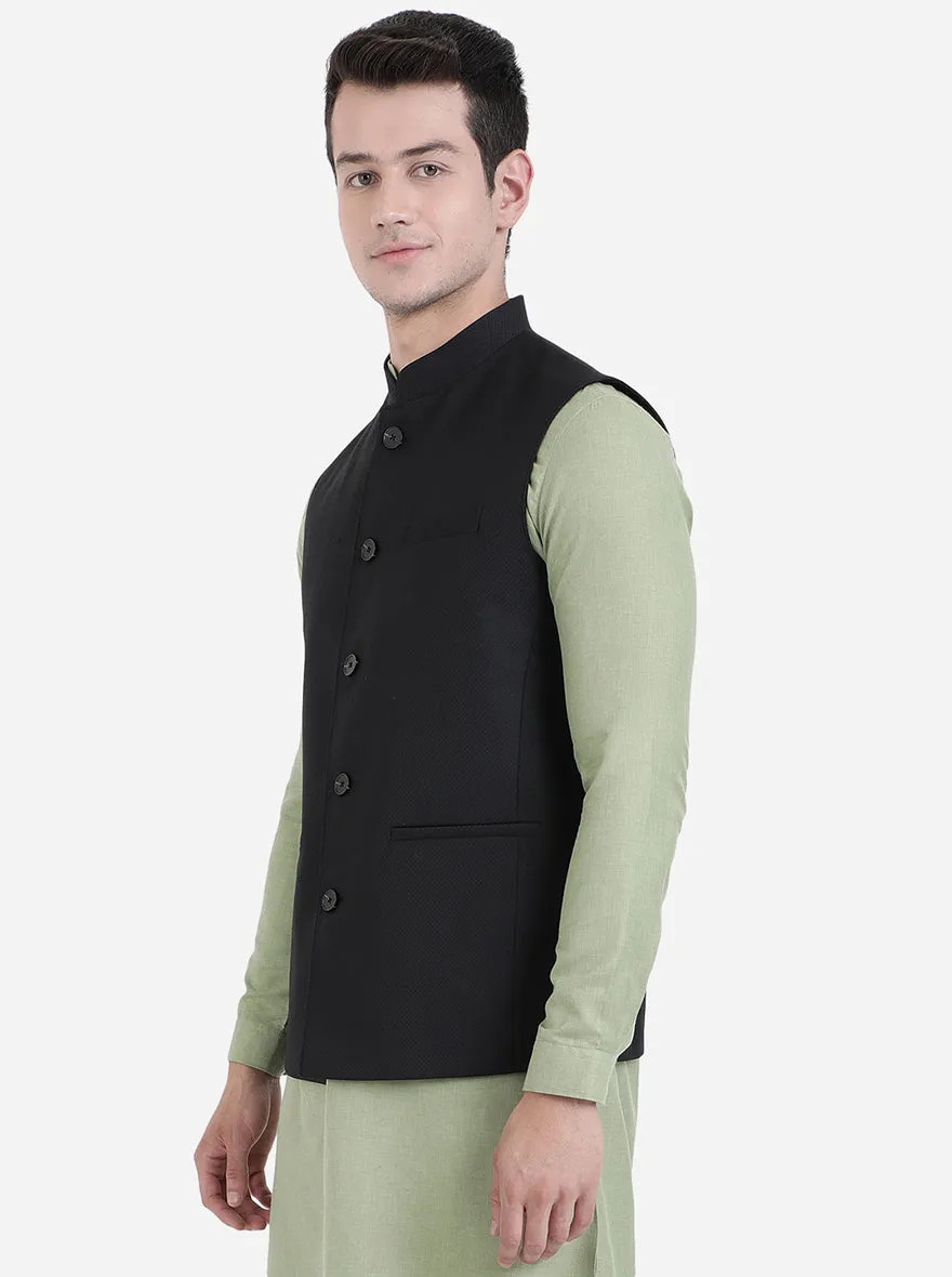 Black Checked Modi Jacket | JadeBlue