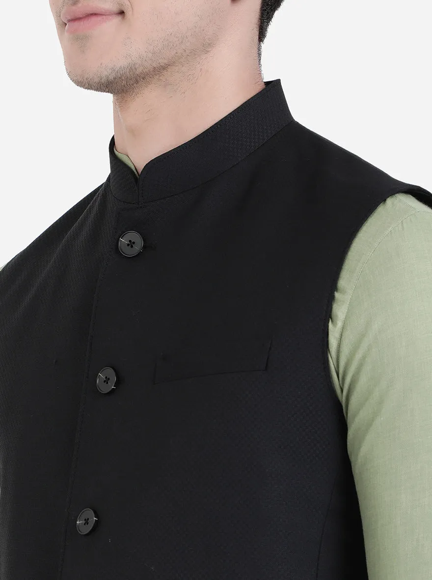Black Checked Modi Jacket | JadeBlue