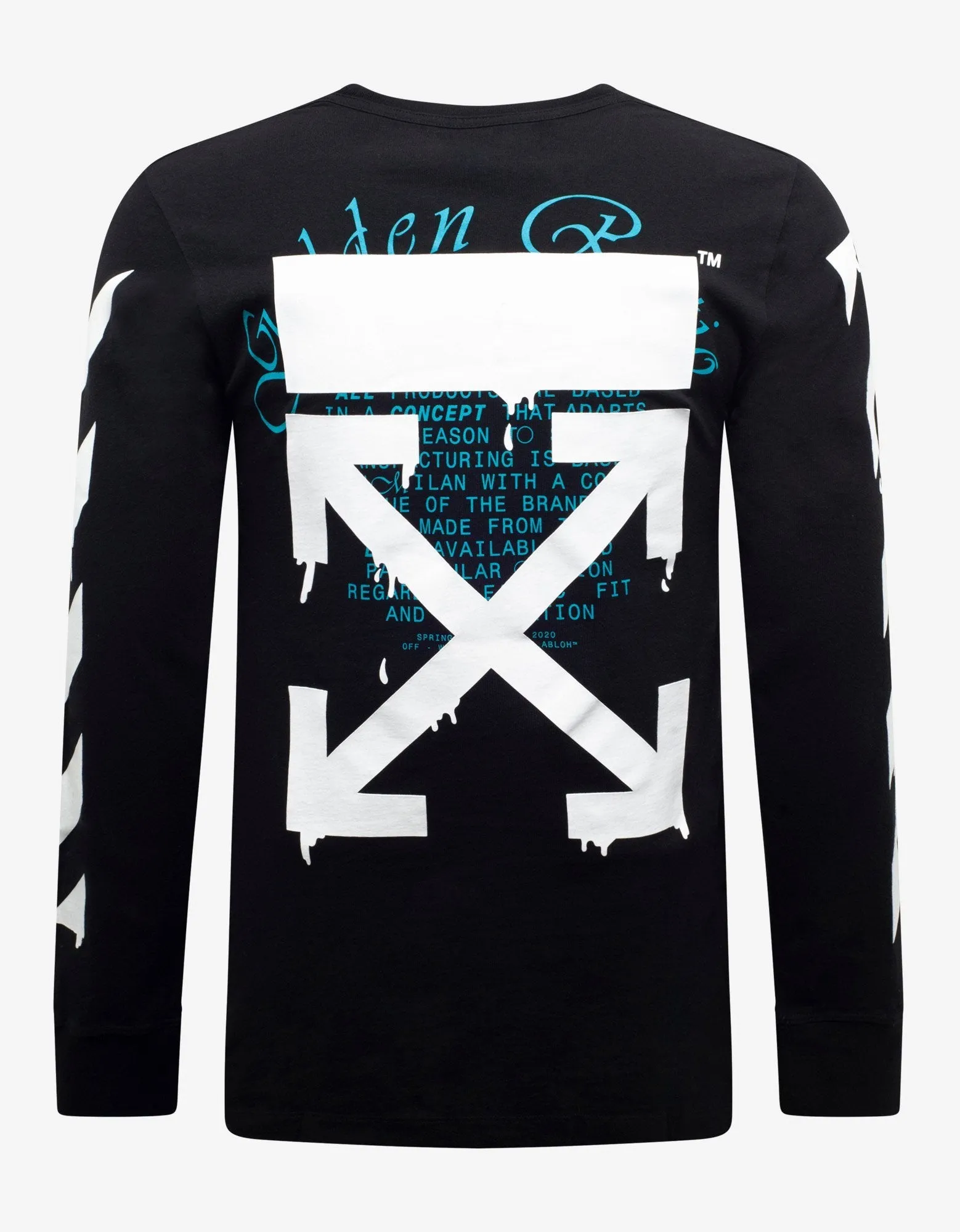 Black Dripping Arrows Print Long Sleeve T-Shirt -
