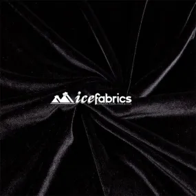 Black Poly Spandex 4 Way Stretch Velvet Fabric/ super Soft
