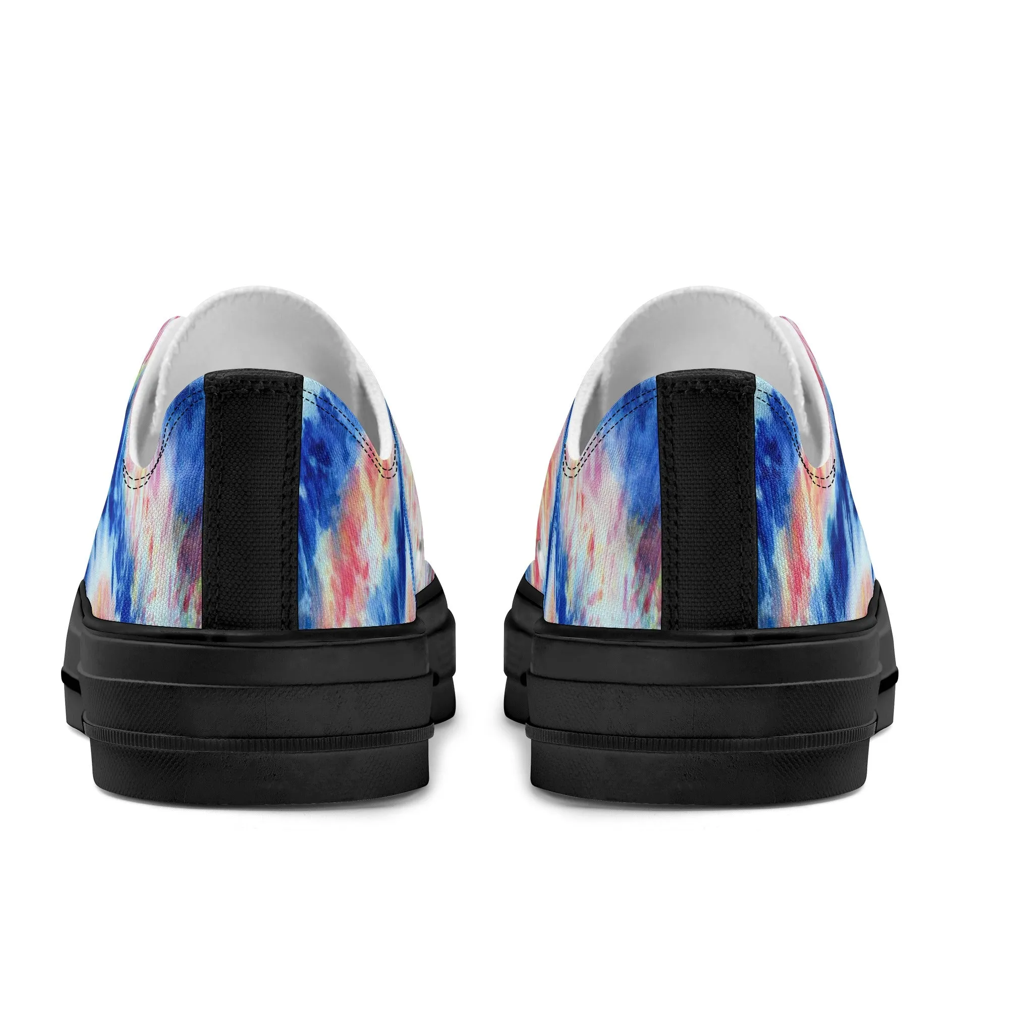 Blue and Red Tie Dye Pattern - Womens Classic Low Top Canvas Shoes for Footwear Lovers