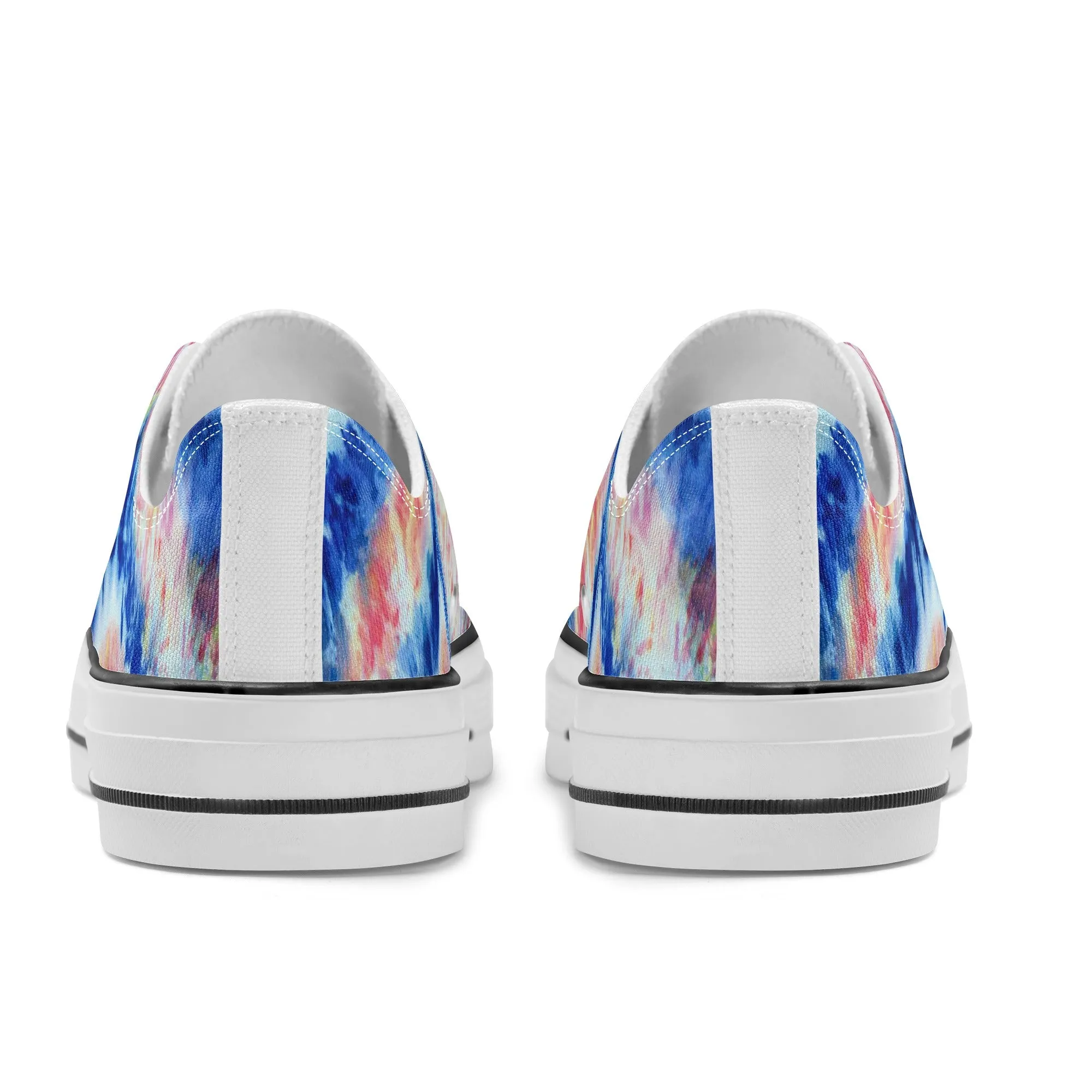 Blue and Red Tie Dye Pattern - Womens Classic Low Top Canvas Shoes for Footwear Lovers