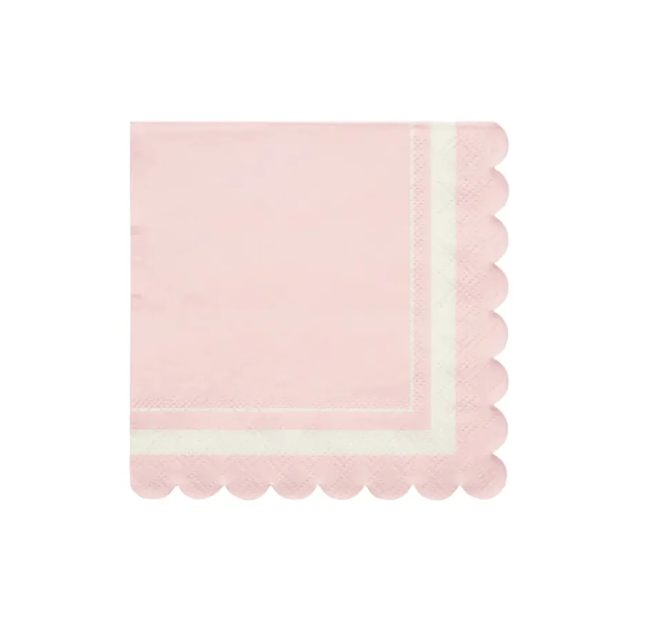 Blush Scalloped Cocktail Napkin
