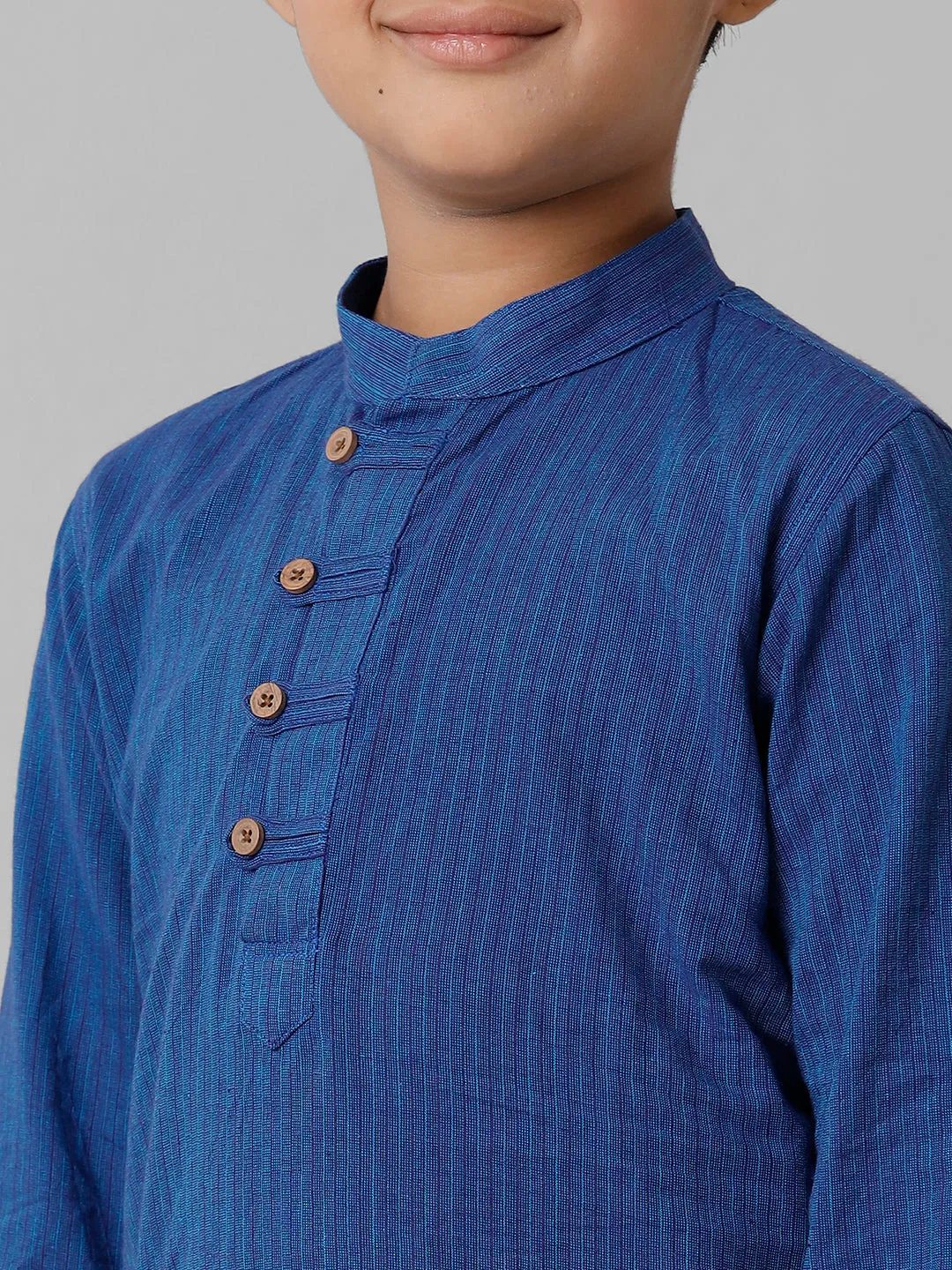 Boys Breeze Cotton Navy Kurta with Cream Elastic Panchakacham Combo COT2