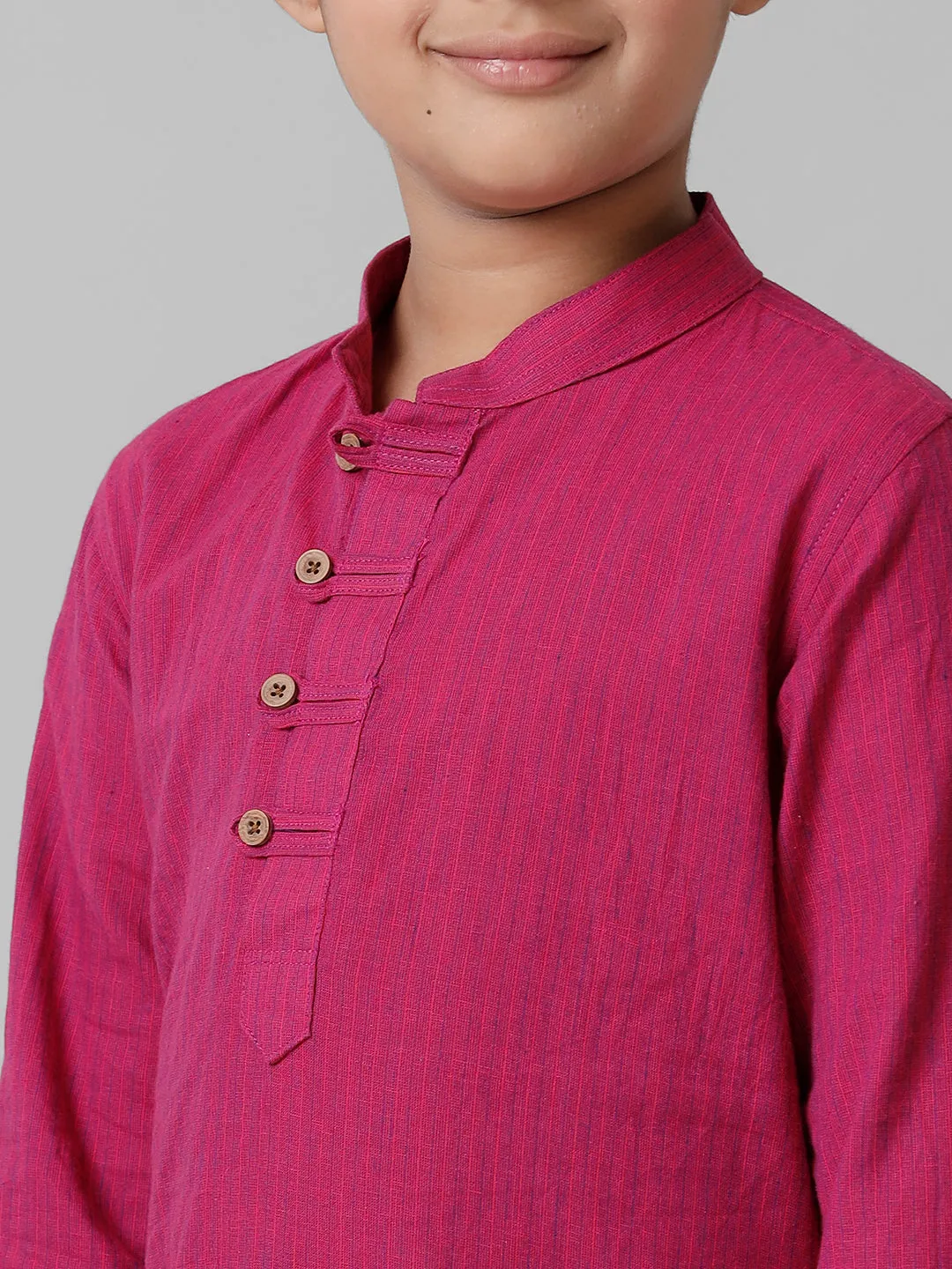 Boys Breeze Cotton Purple Kurta with Cream Elastic Panchakacham Combo COT4