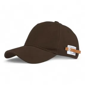 Chokore Curved Brim Leather Label Baseball Cap (Light Brown)