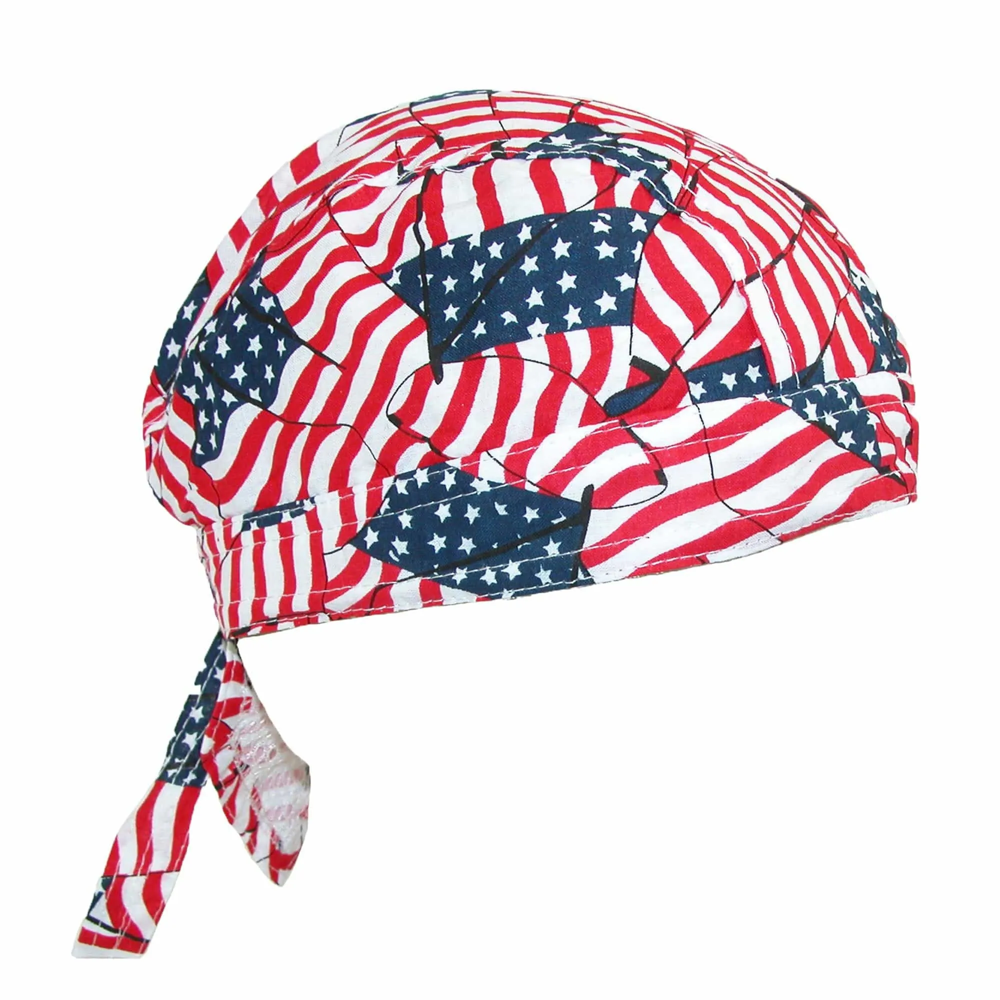 CTM® Men's Cotton American Flag Do Rag Cap