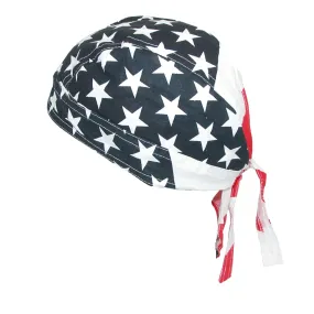 CTM® Men's Cotton American Flag Do Rag Cap