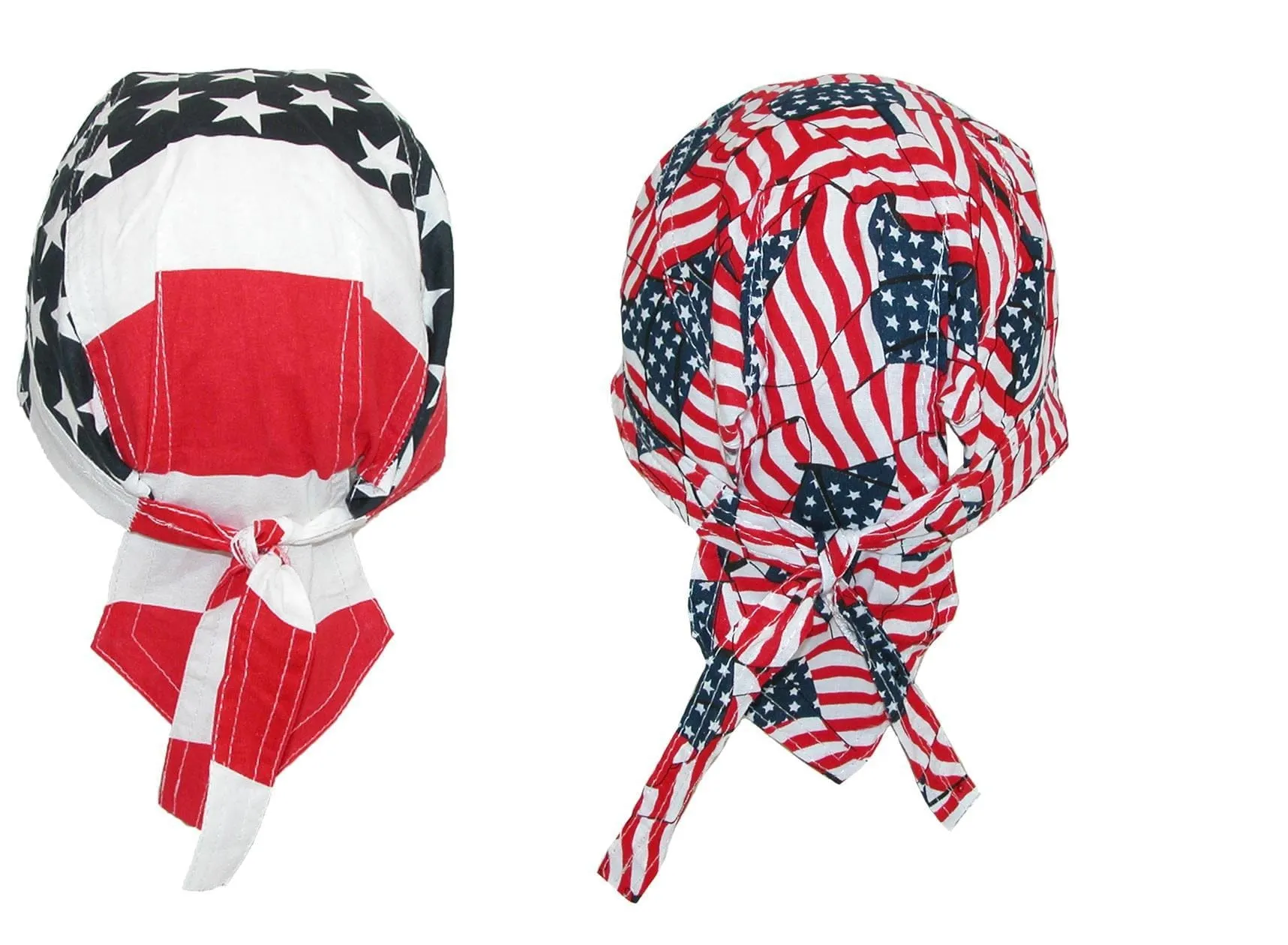 CTM® Men's Cotton American Flag Do Rag Cap