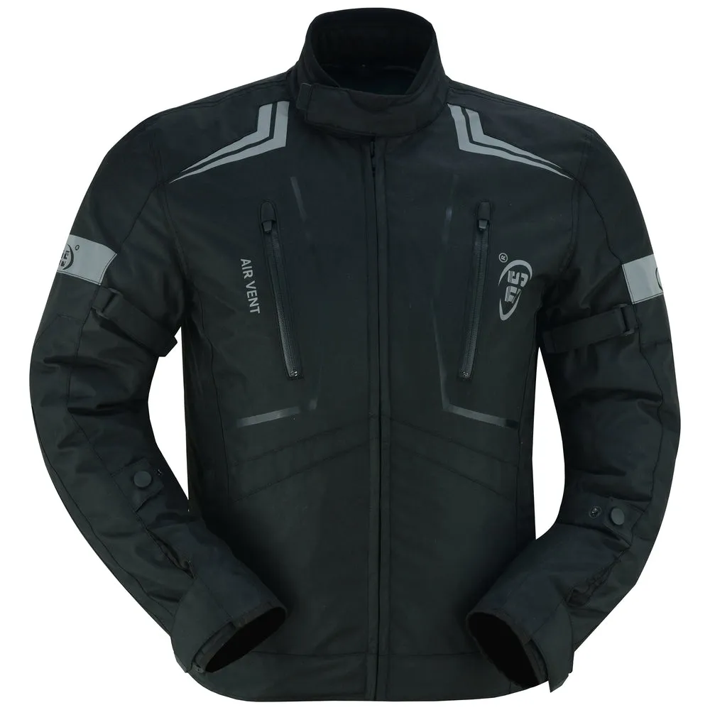 Daniel Smart Flight Wings - Black Textile Motorcycle Jacket for Men
