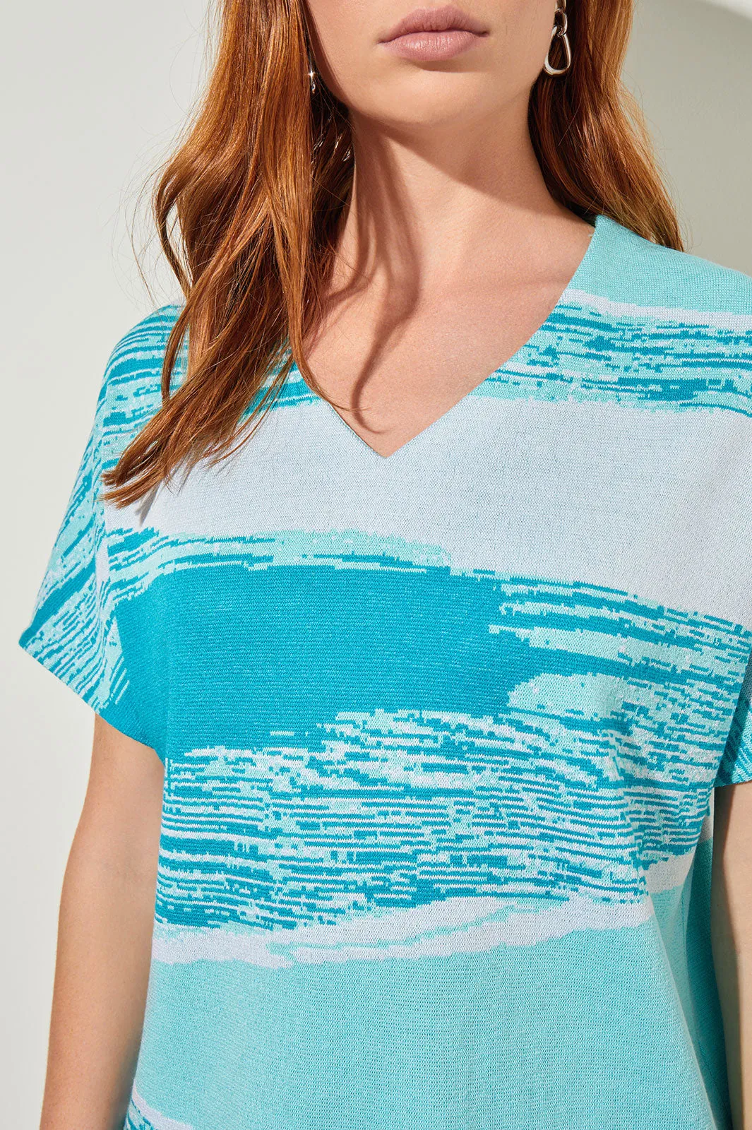 Dolman Sleeve Tunic - Jacquard Soft Knit