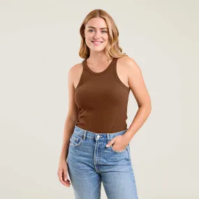 Essential Rib Tank Top | Chocolate