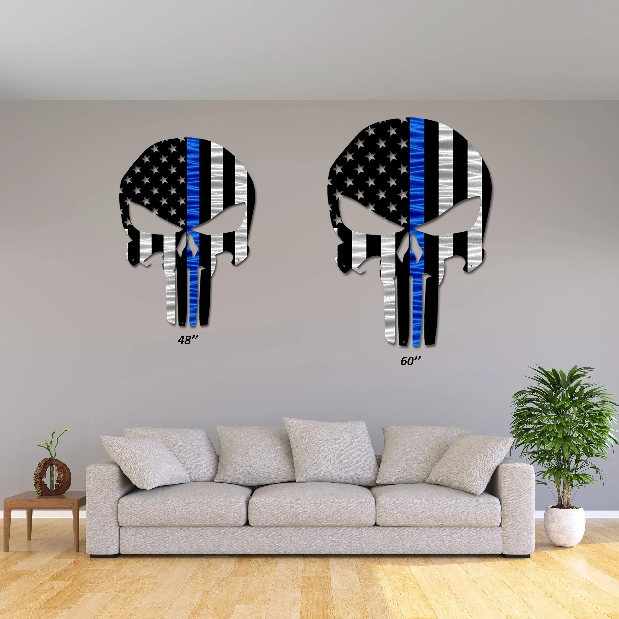 Firefighter Punisher Skull American Flag