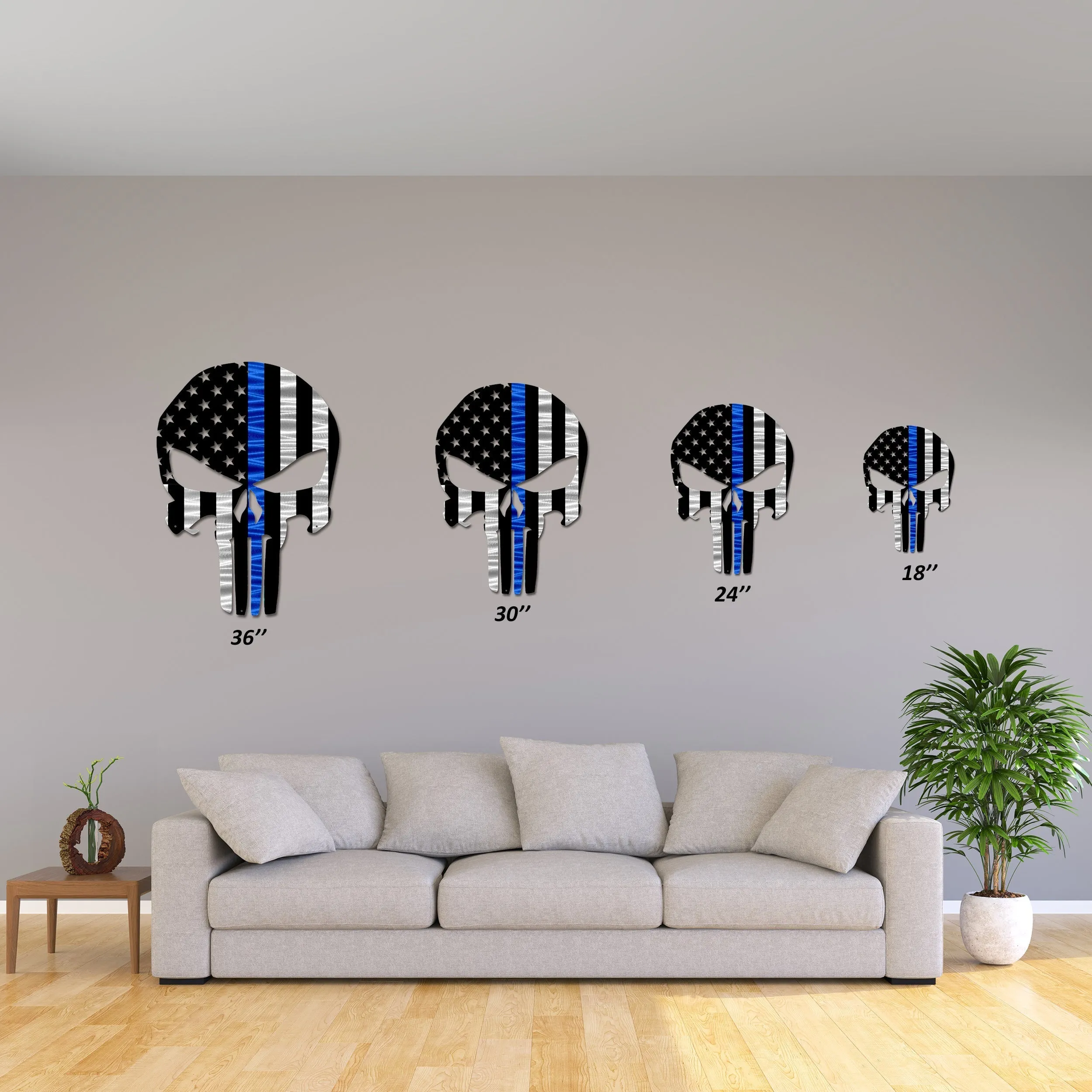Firefighter Punisher Skull American Flag