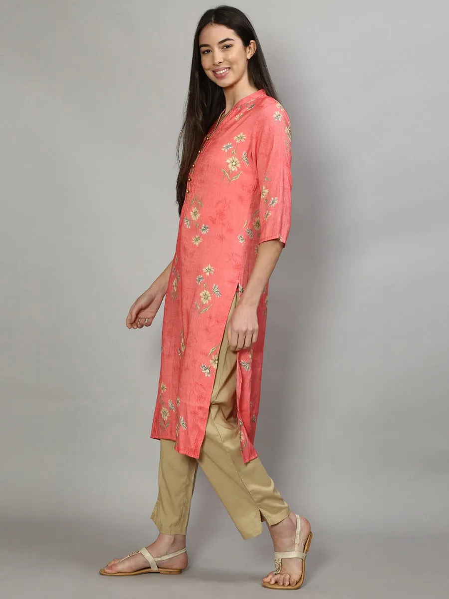 Glorious Pink Floral Printed Kurta