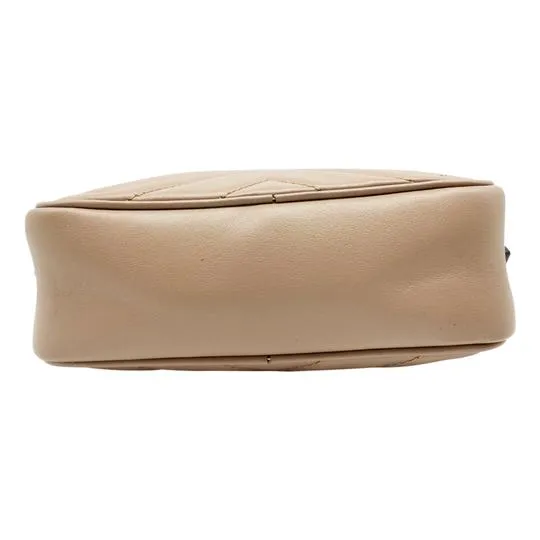 Gucci Camera Marmont Gg Mini Matelasse Nude Beige Leather Shoulder Bag