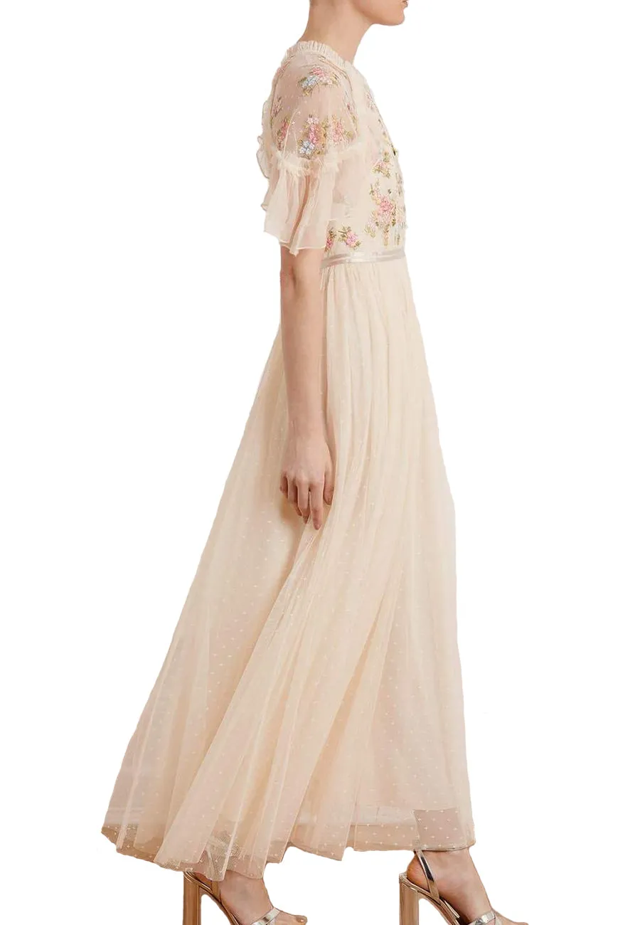 Ivory Emma Ditsy Tulle Maxi Dress