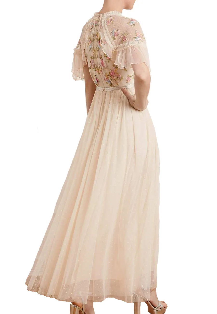 Ivory Emma Ditsy Tulle Maxi Dress