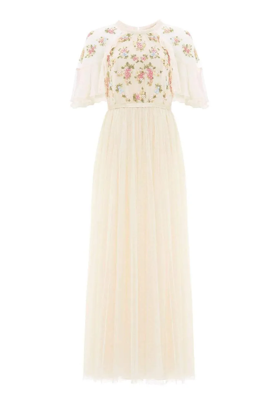 Ivory Emma Ditsy Tulle Maxi Dress