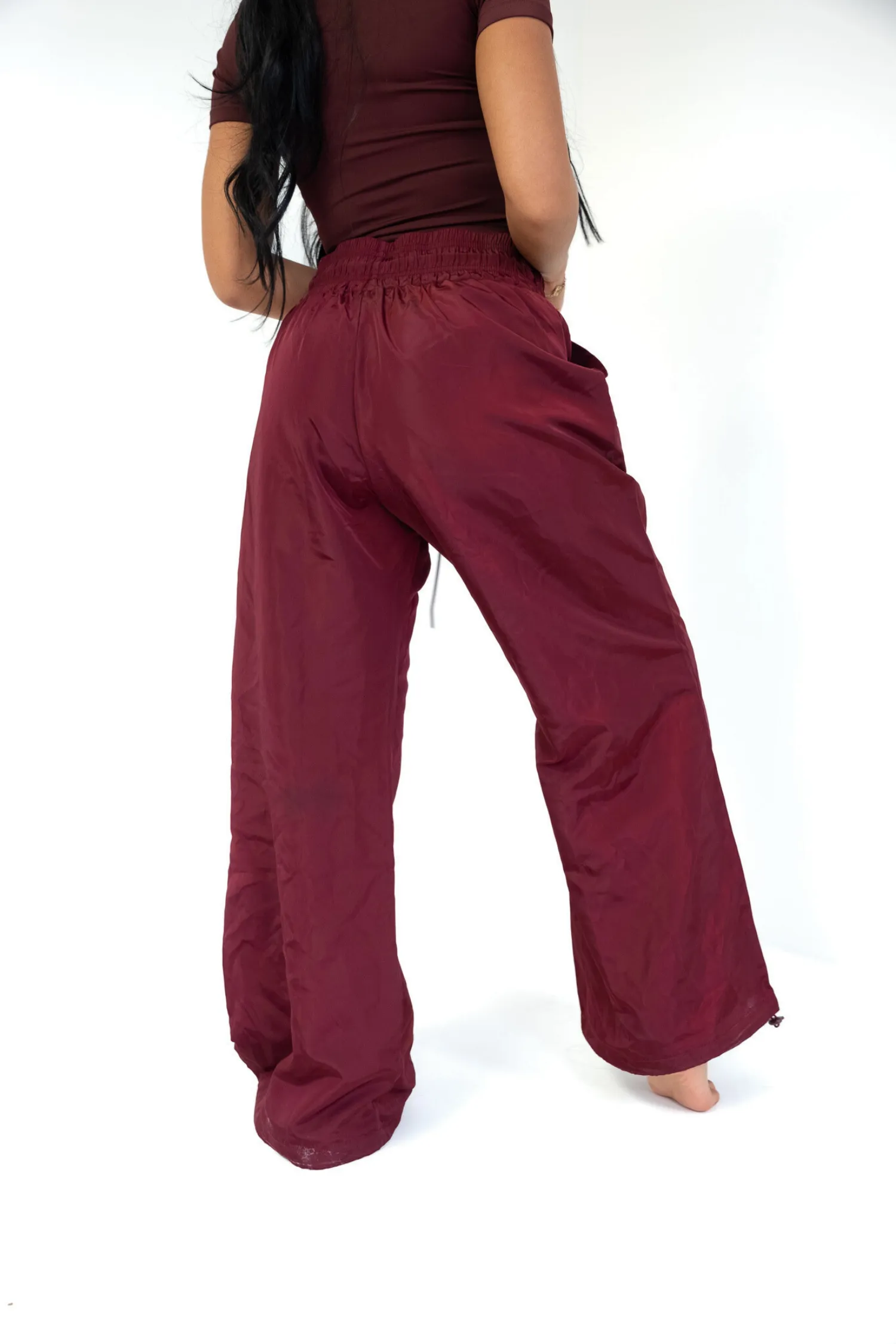 Lightweight Parachute Pants Maroon