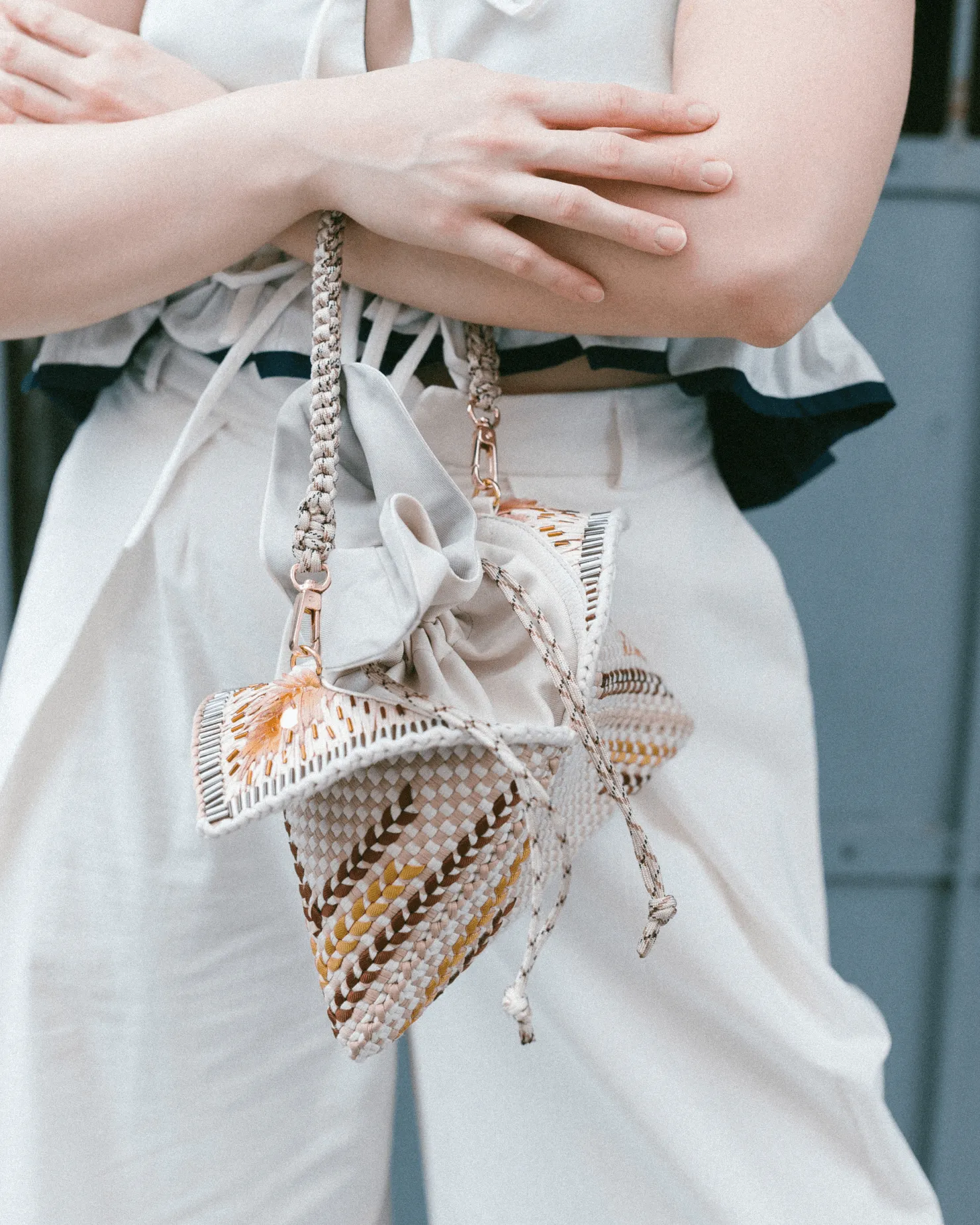 Malagos Drawstring Bag Beige