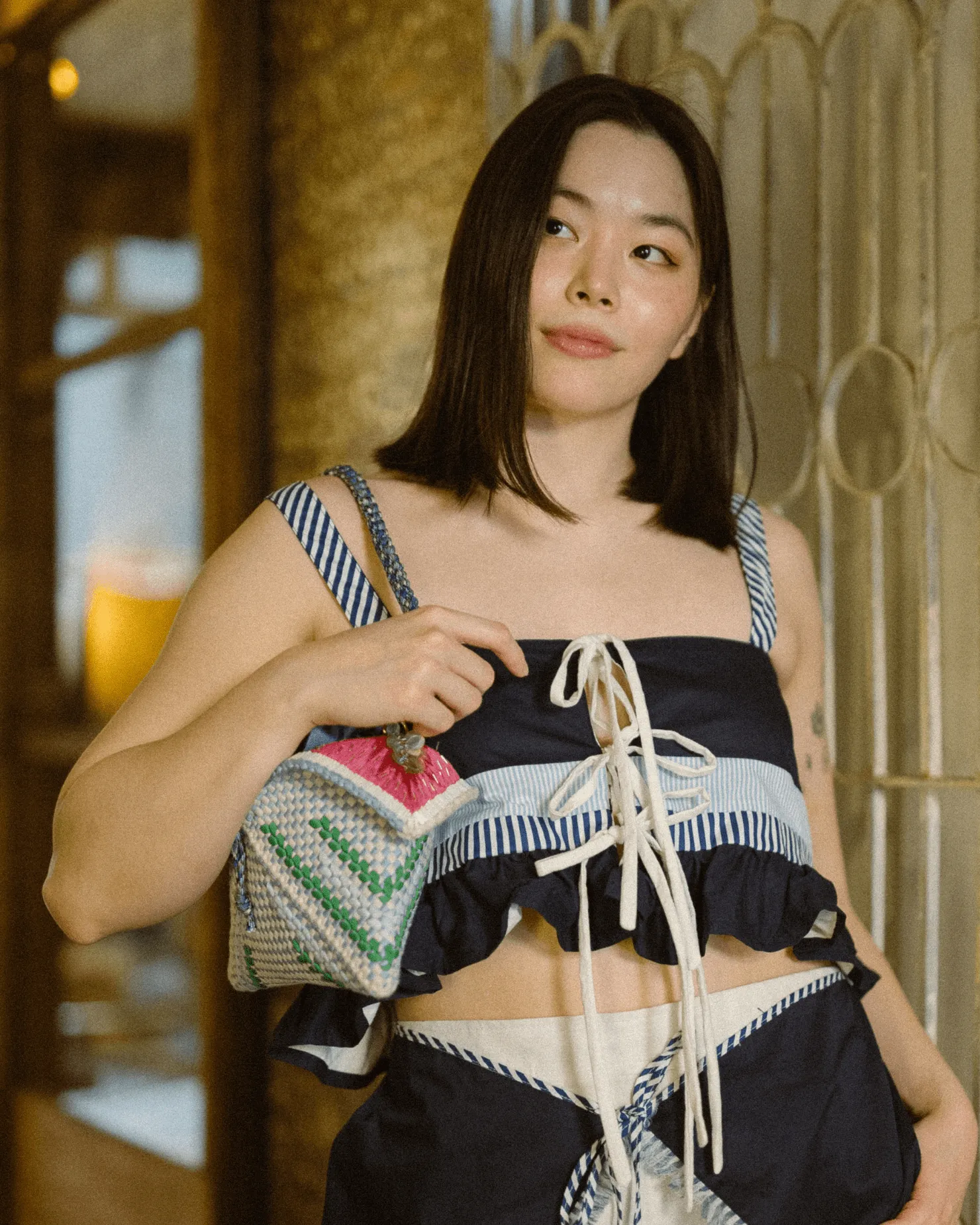 Malagos Drawstring Bag Navy