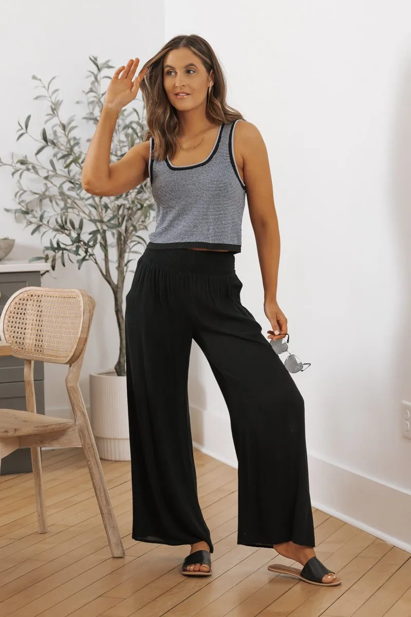 Navy Striped Scoop Neck Tank Top - FINAL SALE