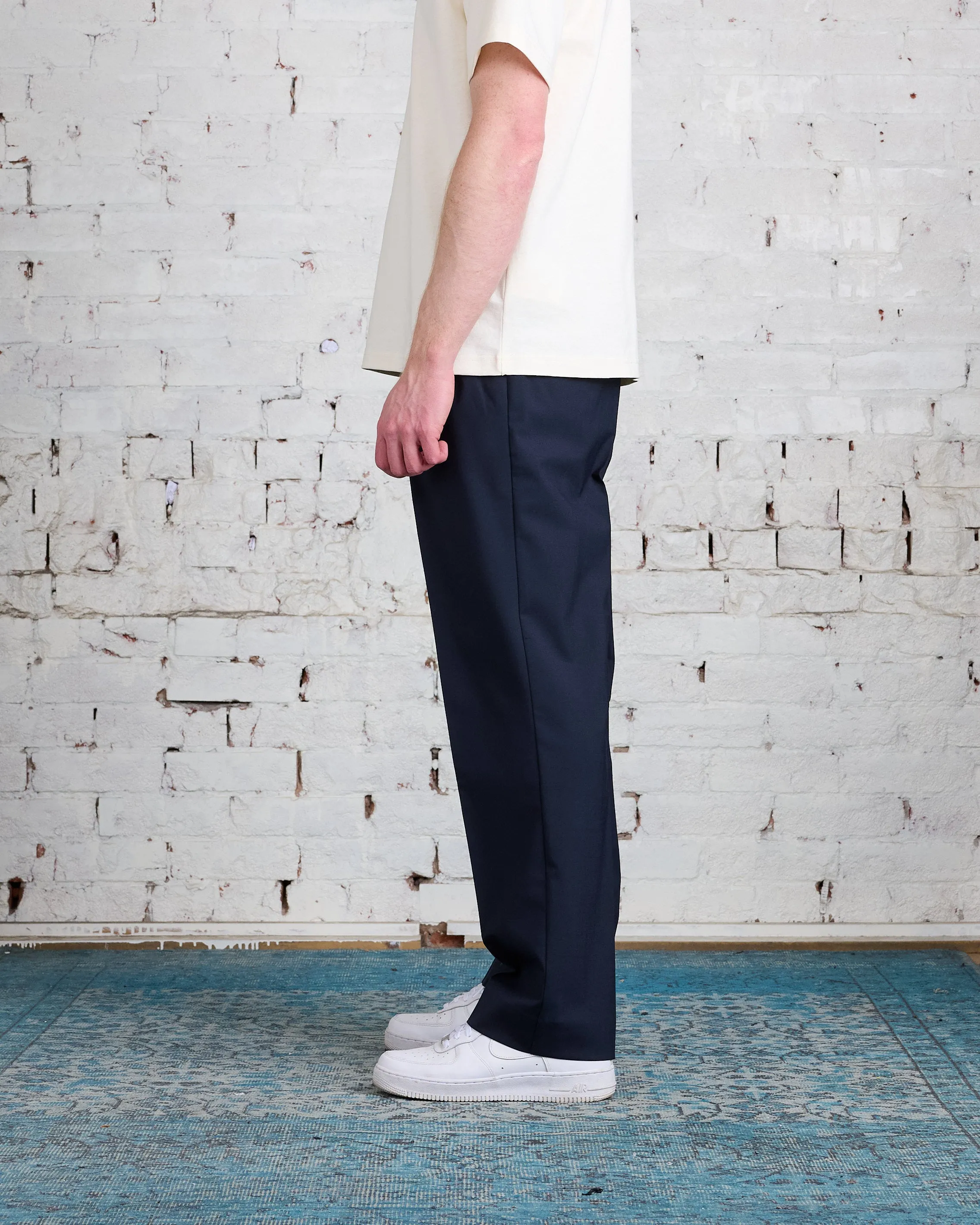 Norse Projects Benn Light Wool Pleated Pant Dark Navy