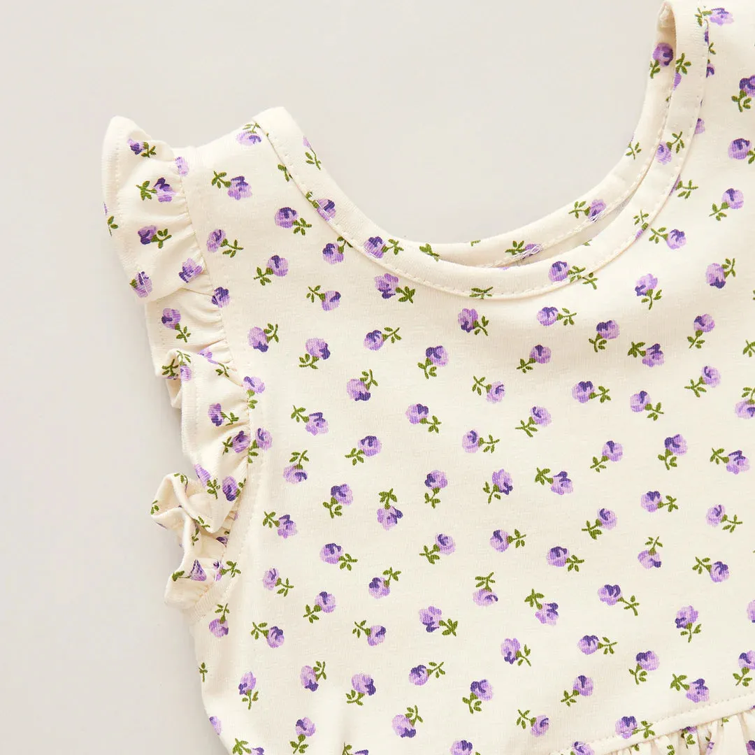 PINK CHICKEN~ Kelsey dress tiny purple roses