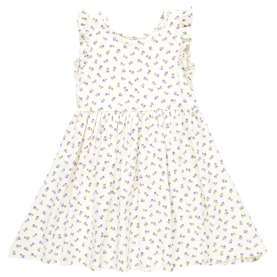 PINK CHICKEN~ Kelsey dress tiny purple roses