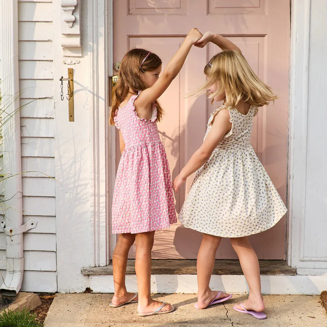PINK CHICKEN~ Kelsey dress tiny purple roses