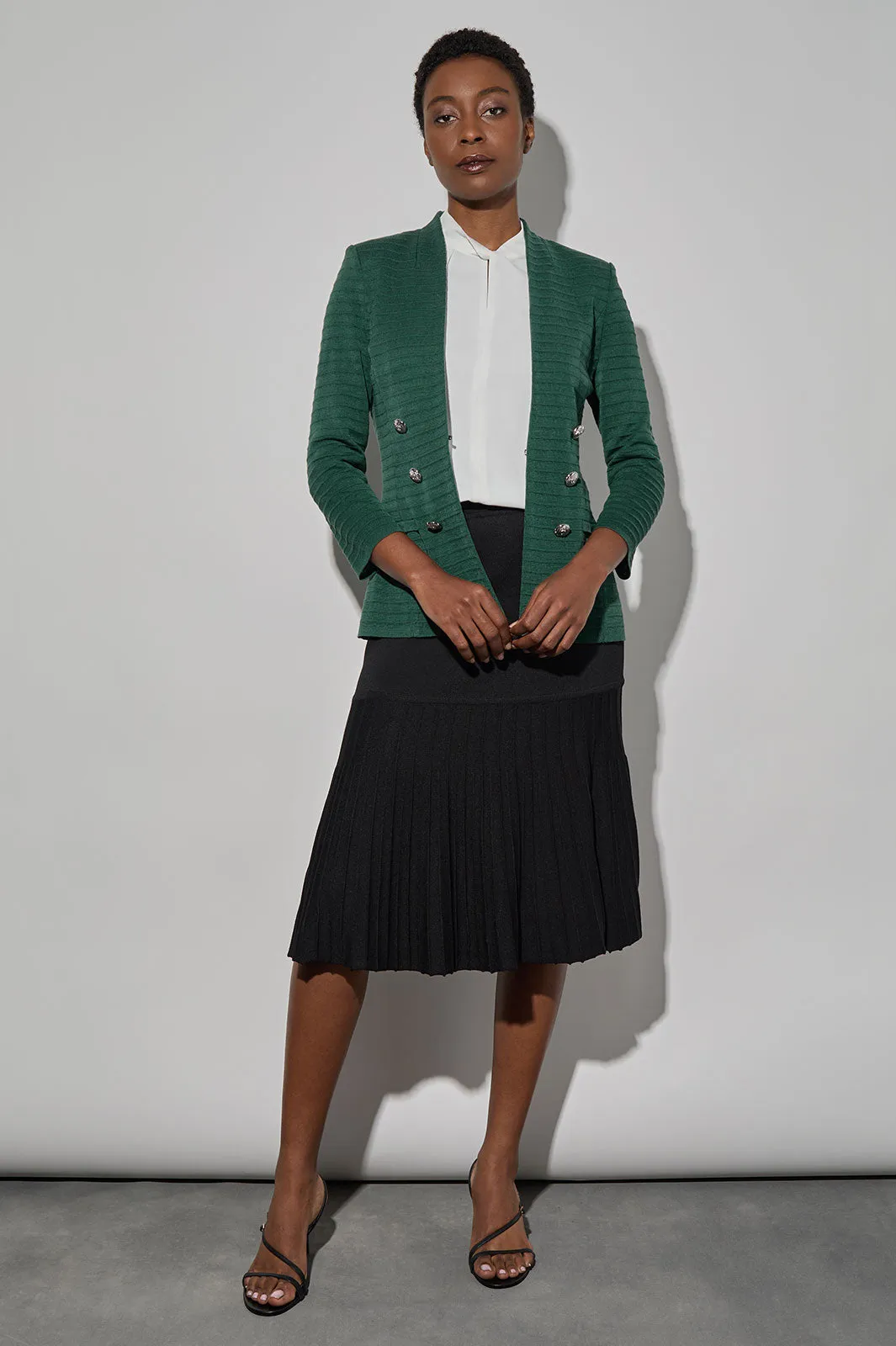Plus Size Ottoman Stitch Knit Jacket