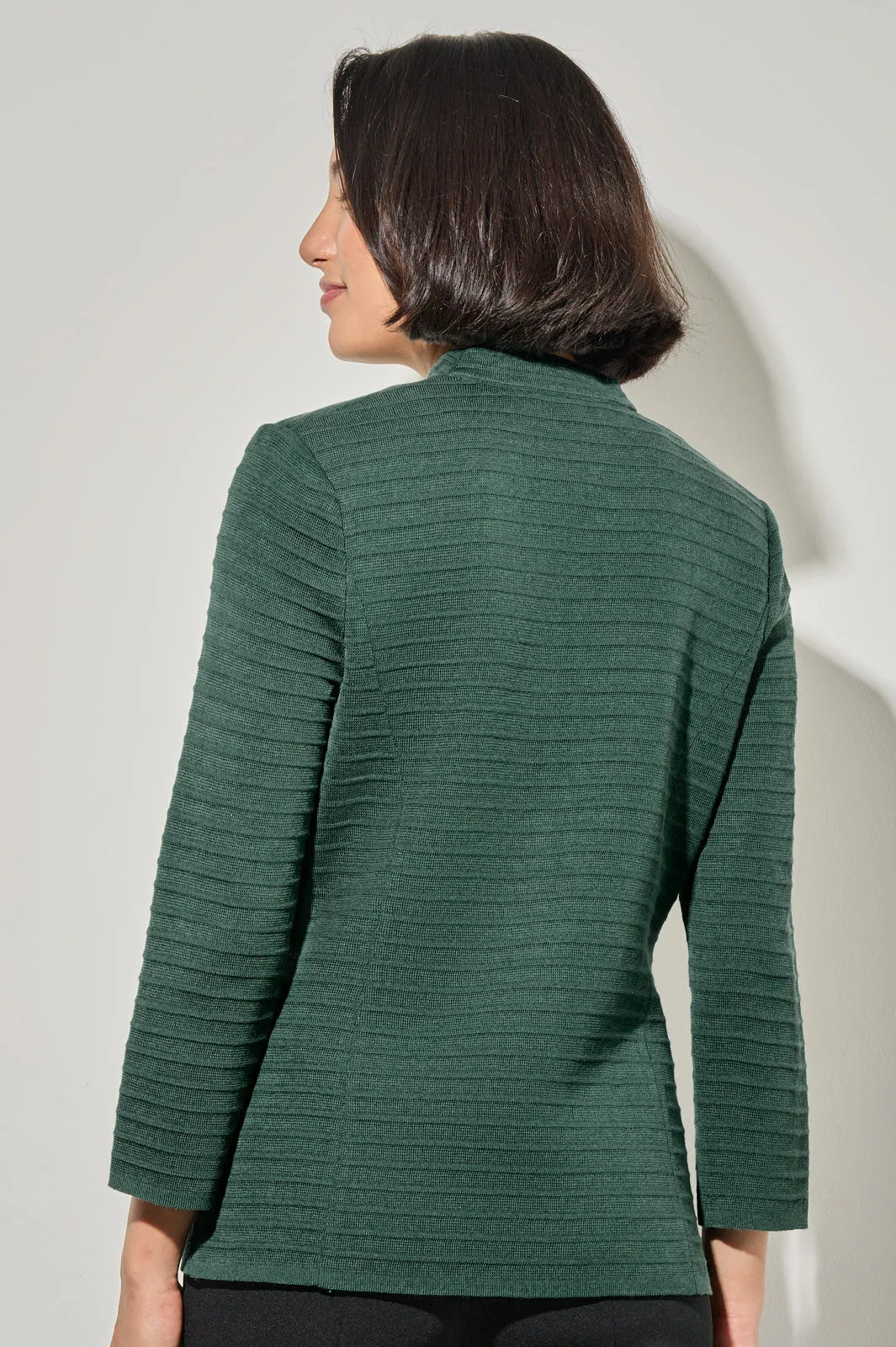 Plus Size Ottoman Stitch Knit Jacket