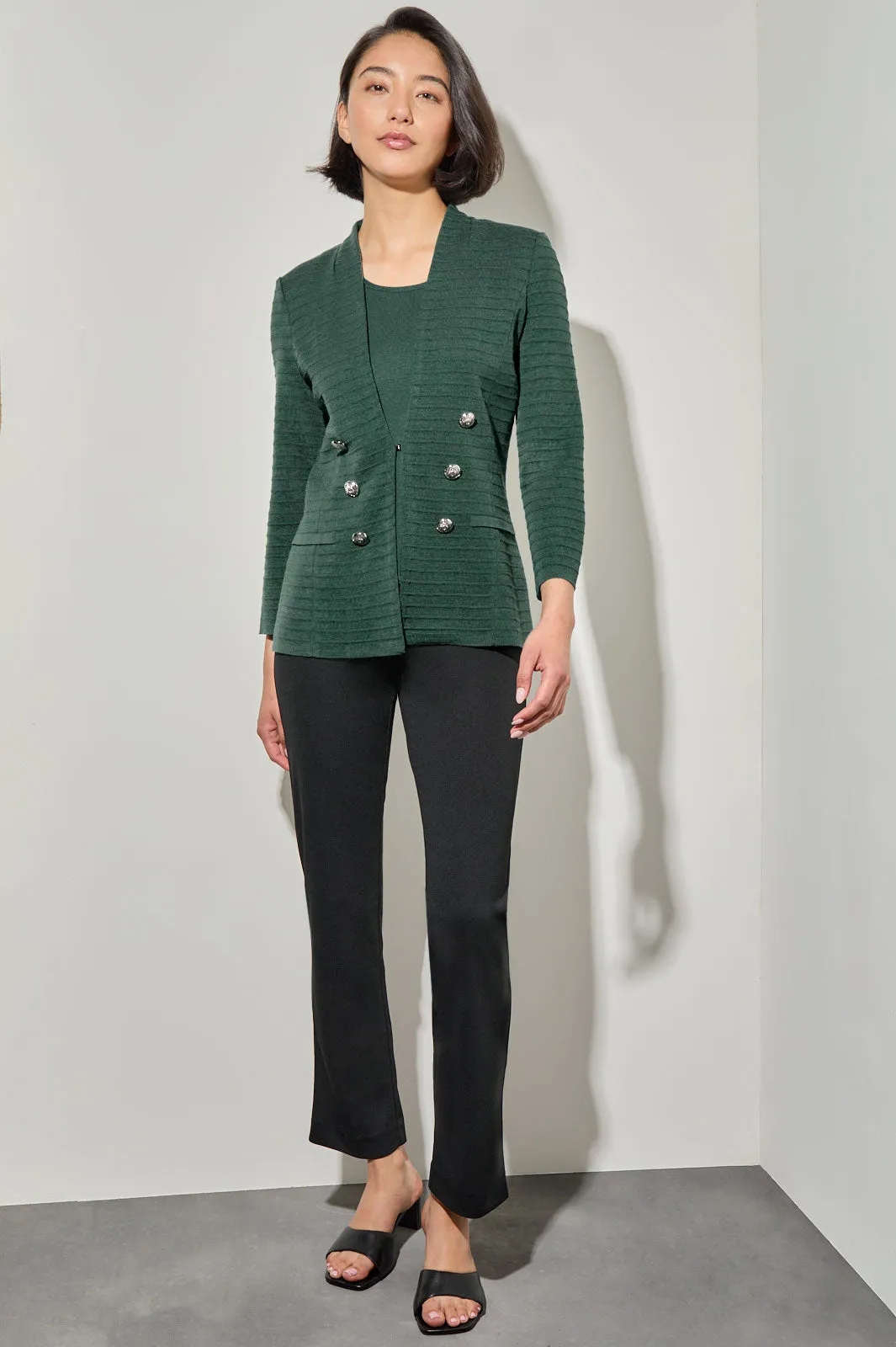 Plus Size Ottoman Stitch Knit Jacket