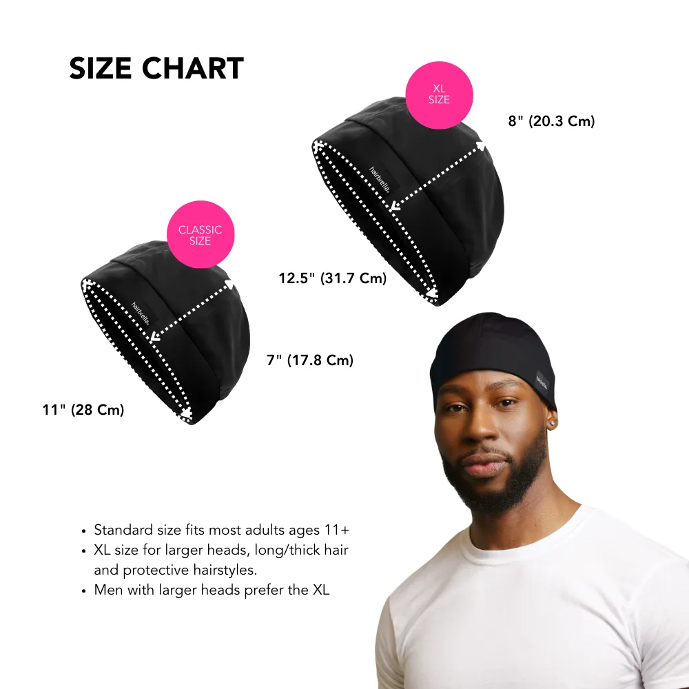 Satin-Lined, Unisex Sleep Cap, Adjustable Wave Cap