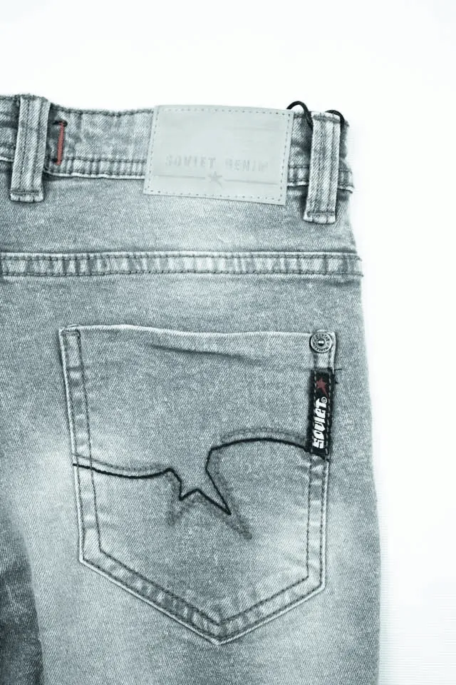 SOVIET BOYS GREY DENIM SHORTS
