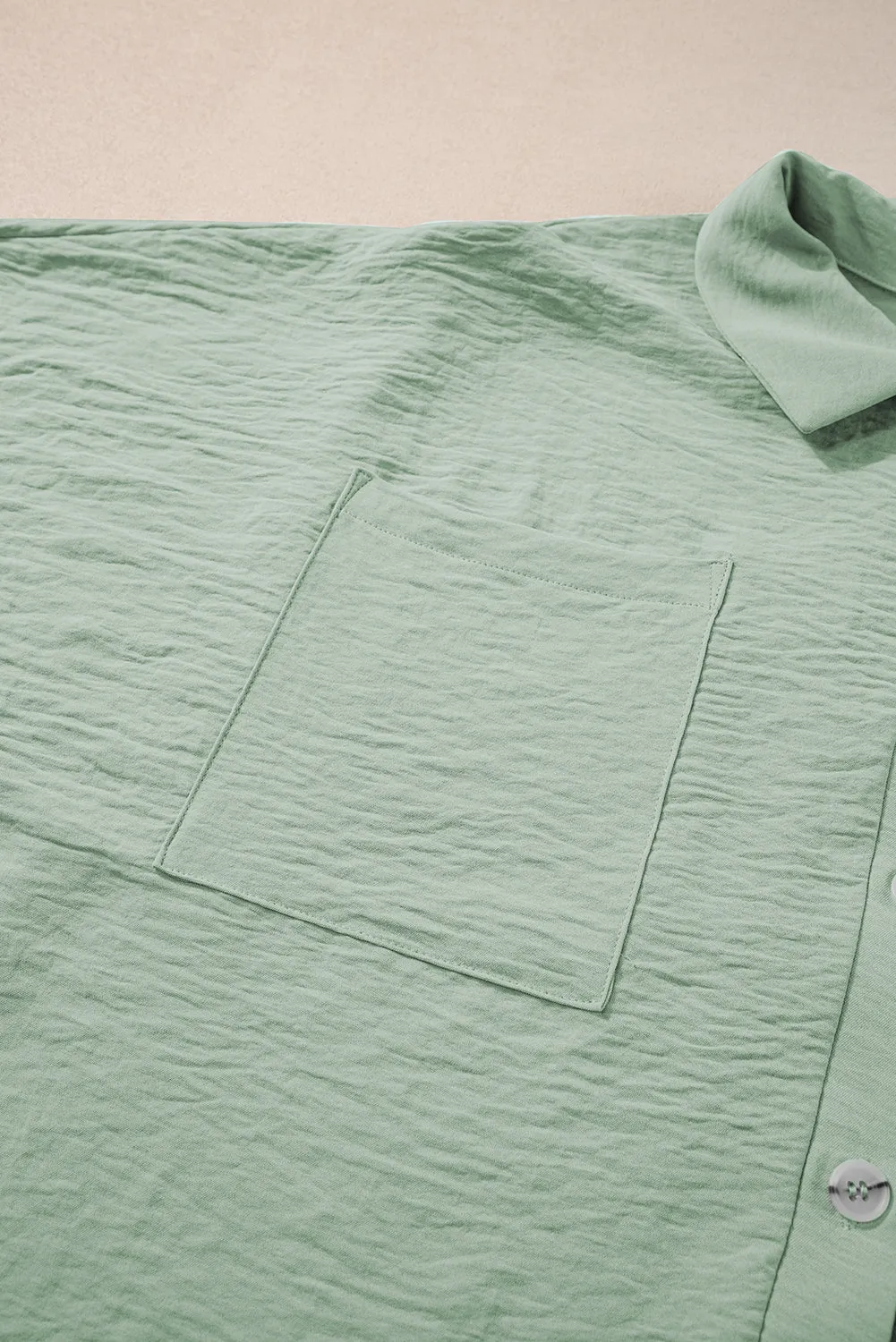 Spinach Green Half Button Collared Loose Romper