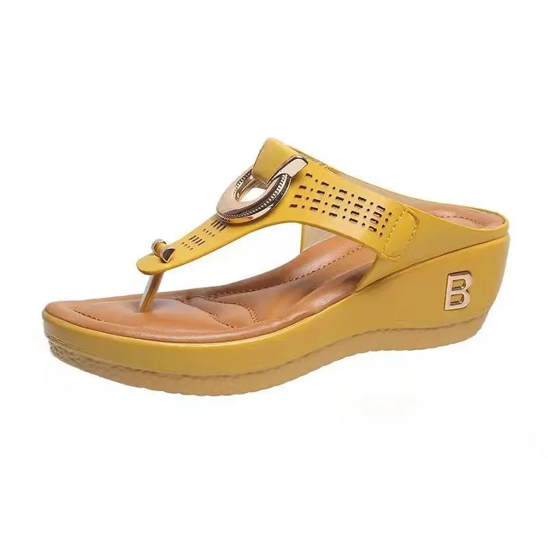 Summer Sandals Womens 2024 Big Size Platform Sandals Wedges Flip Flops Shoes Comfortable Slippers Ladies Non-Slip Open Pantuflas