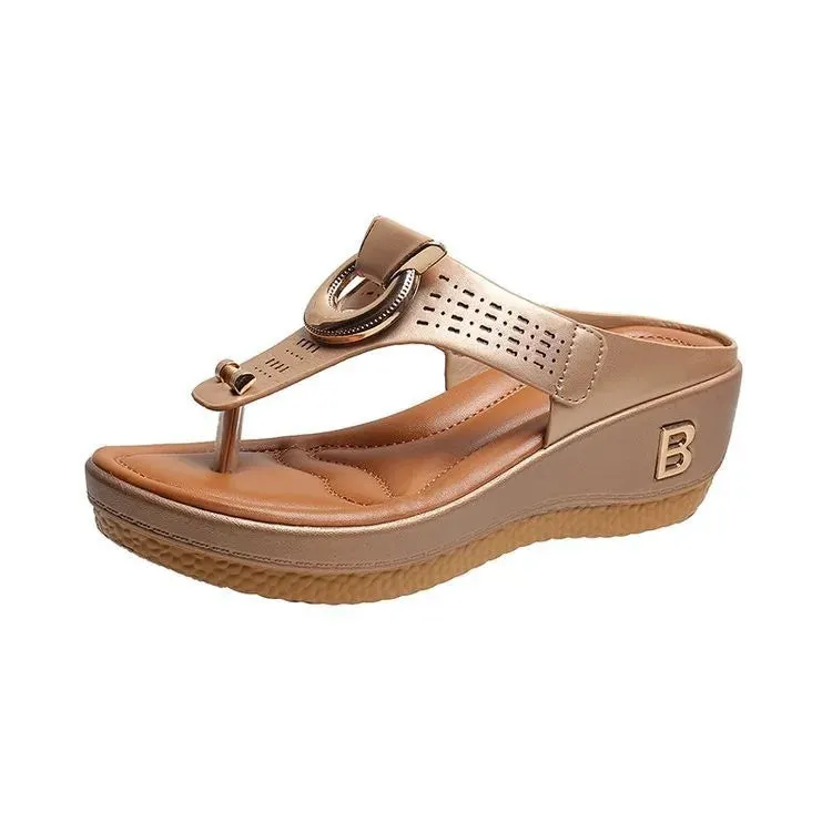 Summer Sandals Womens 2024 Big Size Platform Sandals Wedges Flip Flops Shoes Comfortable Slippers Ladies Non-Slip Open Pantuflas