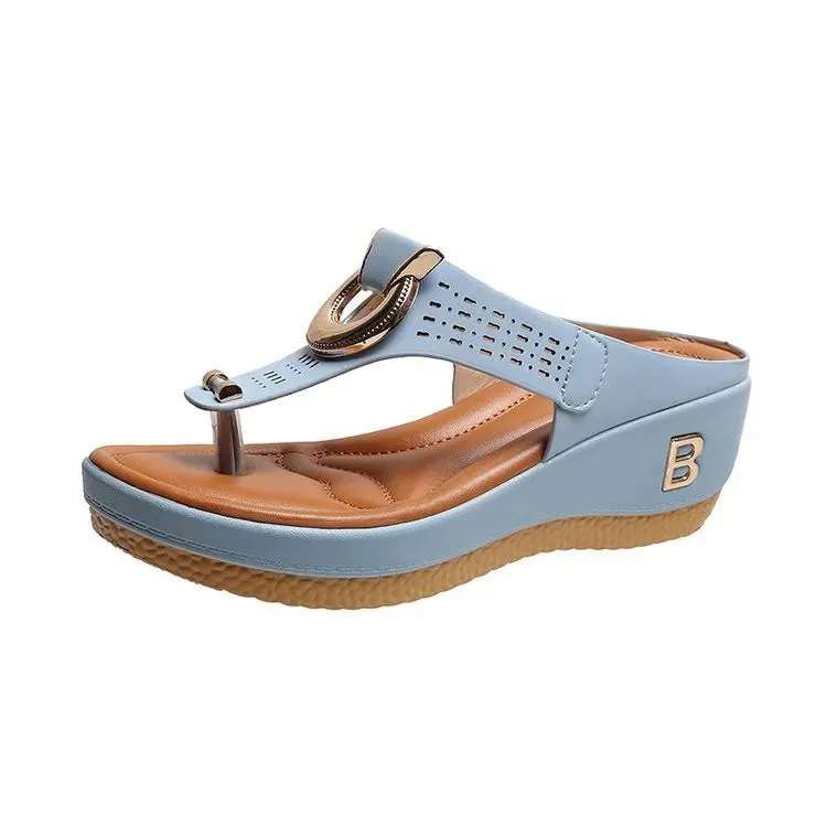 Summer Sandals Womens 2024 Big Size Platform Sandals Wedges Flip Flops Shoes Comfortable Slippers Ladies Non-Slip Open Pantuflas
