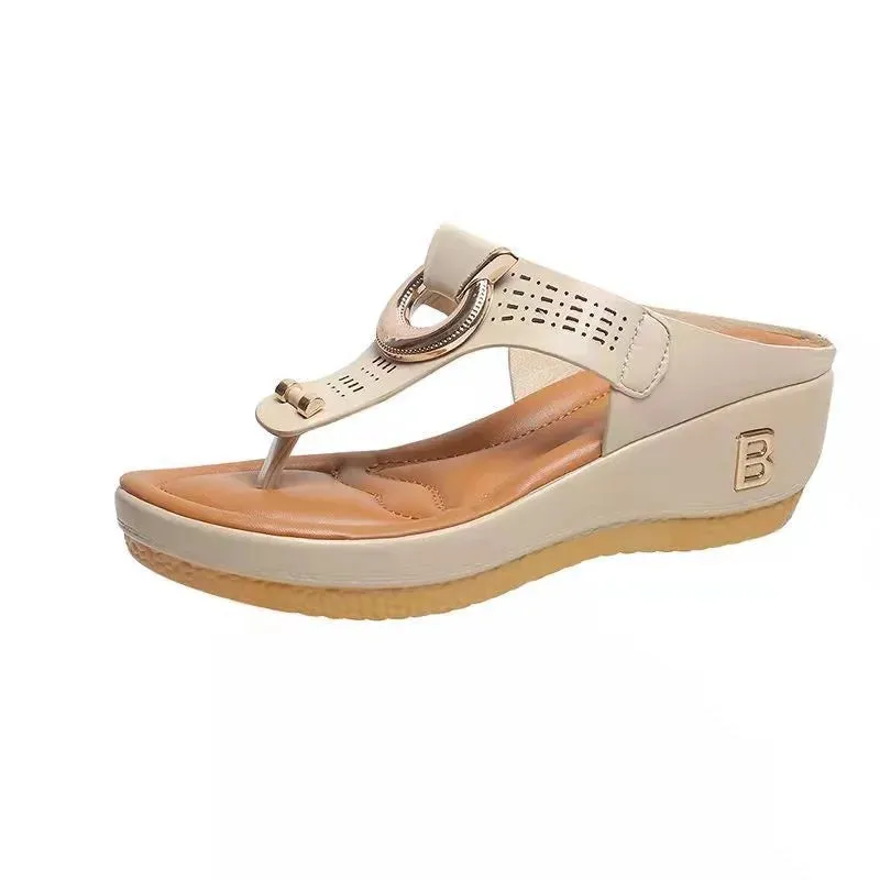 Summer Sandals Womens 2024 Big Size Platform Sandals Wedges Flip Flops Shoes Comfortable Slippers Ladies Non-Slip Open Pantuflas