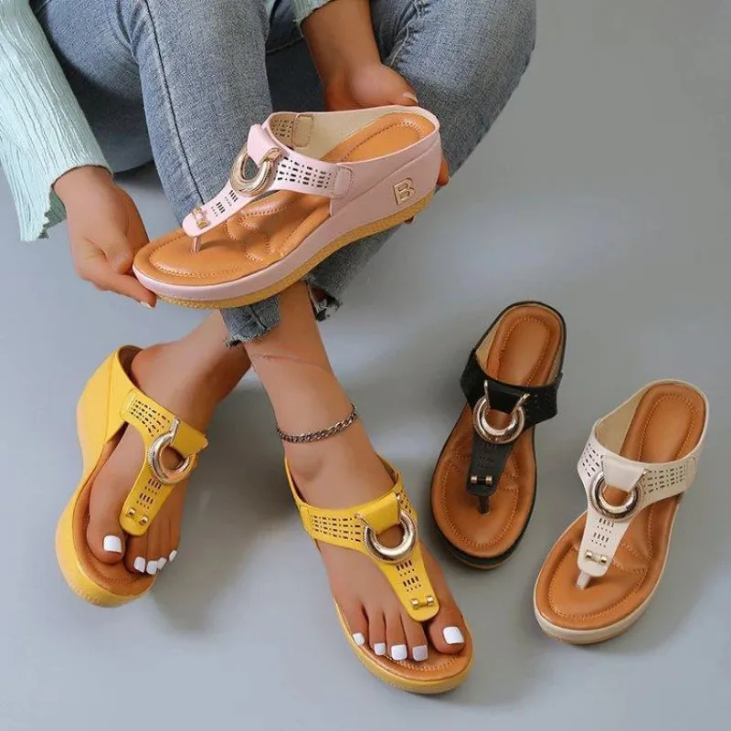 Summer Sandals Womens 2024 Big Size Platform Sandals Wedges Flip Flops Shoes Comfortable Slippers Ladies Non-Slip Open Pantuflas