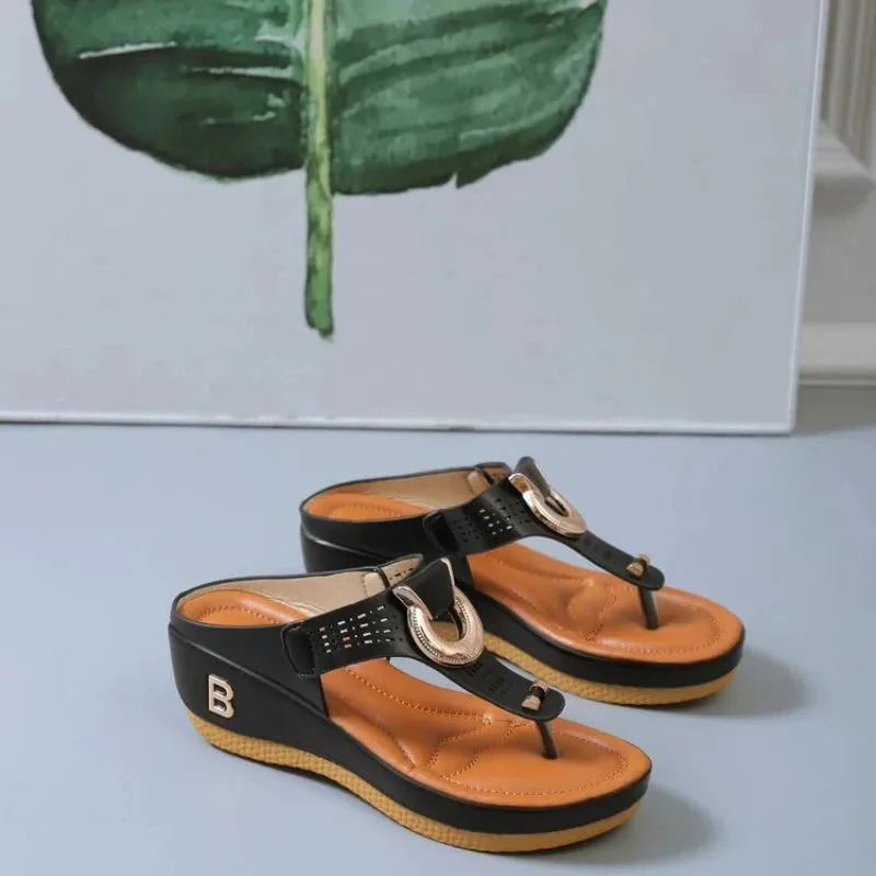 Summer Sandals Womens 2024 Big Size Platform Sandals Wedges Flip Flops Shoes Comfortable Slippers Ladies Non-Slip Open Pantuflas
