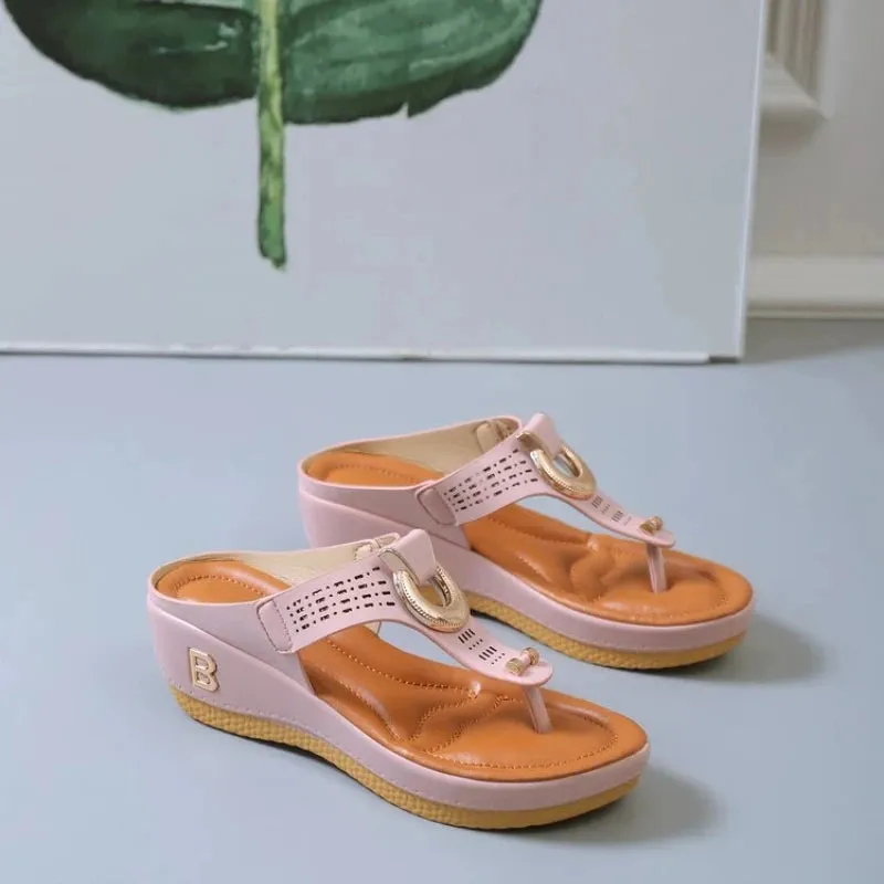 Summer Sandals Womens 2024 Big Size Platform Sandals Wedges Flip Flops Shoes Comfortable Slippers Ladies Non-Slip Open Pantuflas