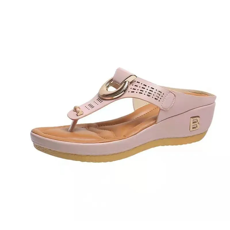 Summer Sandals Womens 2024 Big Size Platform Sandals Wedges Flip Flops Shoes Comfortable Slippers Ladies Non-Slip Open Pantuflas
