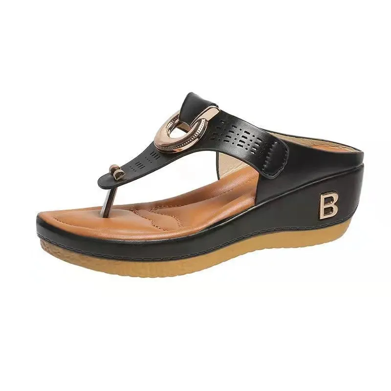 Summer Sandals Womens 2024 Big Size Platform Sandals Wedges Flip Flops Shoes Comfortable Slippers Ladies Non-Slip Open Pantuflas