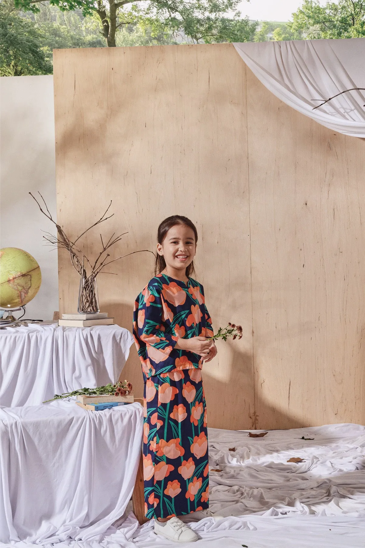 The Balik Buttons Folded Skirt - Gembira