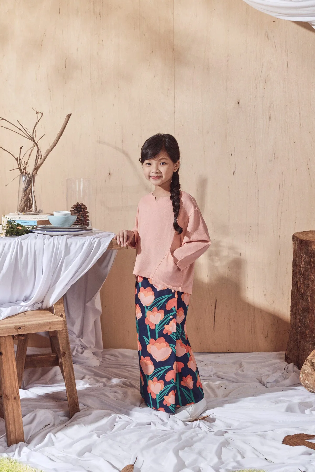 The Balik Buttons Folded Skirt - Gembira